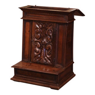 18th Century French Louis XIII Carved Walnut Prie-Dieu Prayer Kneeler For Sale