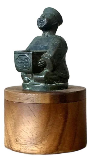 Vintage Asian Cast Character Sliding Box