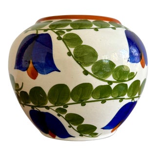 Mid 20th Century German Porcelain Hand Painted Vase For Sale