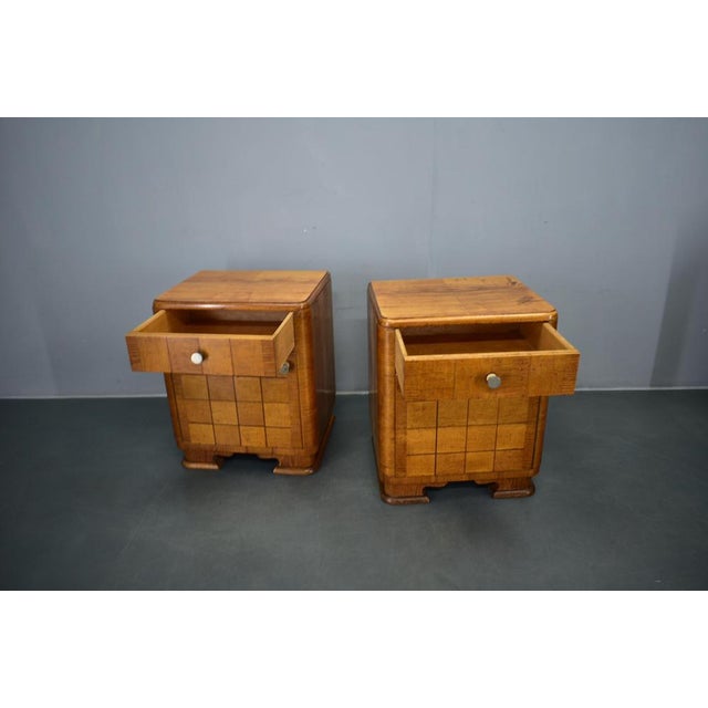 1940s Art Deco Bedside Tables, Czechoslovakia, Set of 2 For Sale - Image 11 of 18