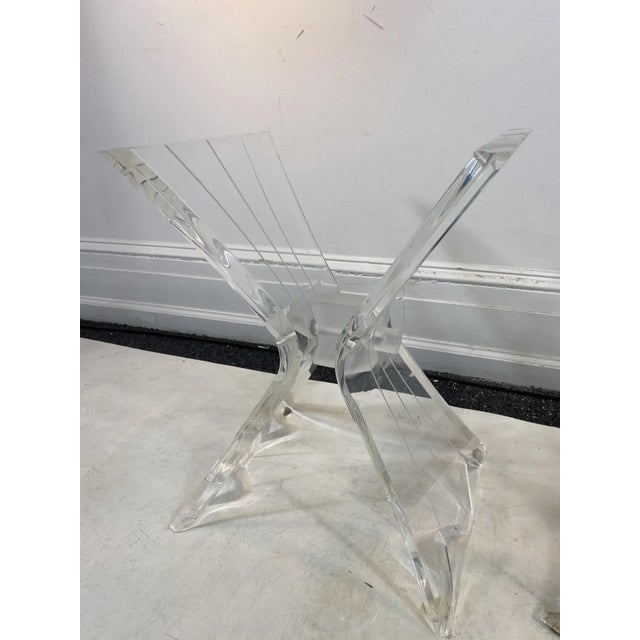 Plastic 1970s Lion in Frost Lucite Side Tables - A Pair For Sale - Image 7 of 10