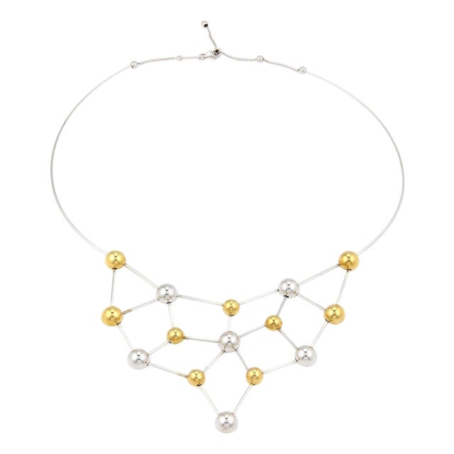 Mid 20th Century Chimento 18k Two Tone Fine Polished Chocker Bead Necklace w/Cert For Sale