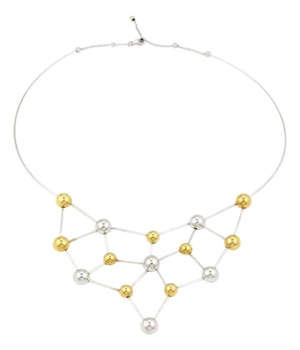 Mid 20th Century Chimento 18k Two Tone Fine Polished Chocker Bead Necklace w/Cert