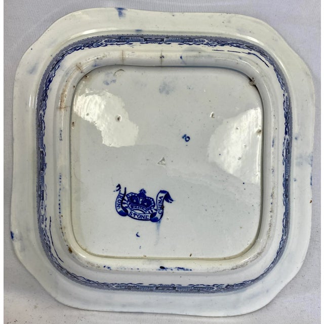 Antique Crown Pottery Blue Willow Covered Serving Dish From England - Circa 1900 For Sale - Image 11 of 13