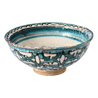 Large Vintage Uzbek Pottery Bowl, 1950s For Sale