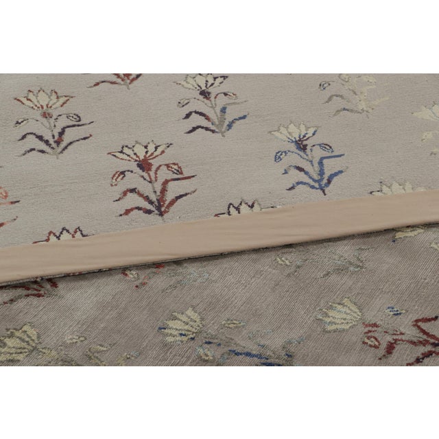 Textile Rug & Kilim’s Contemporary Rug in Silver-Gray With Floral Patterns “Ethereal” For Sale - Image 7 of 7
