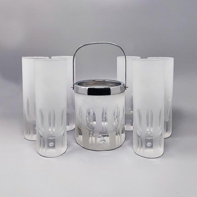 Ice Bucket from Kristal, Italy, 1960, Set of 7 For Sale - Image 9 of 11