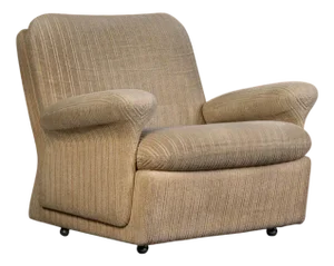 Mid-Century Beige Fabric Chair