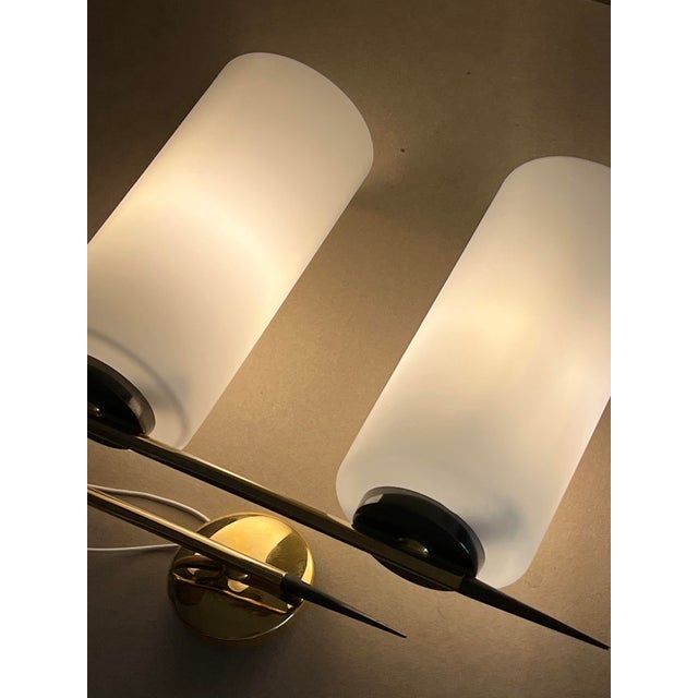 Mid-Century Modern Double Wall Light from Maison Arlus, France, 1960s For Sale - Image 3 of 7