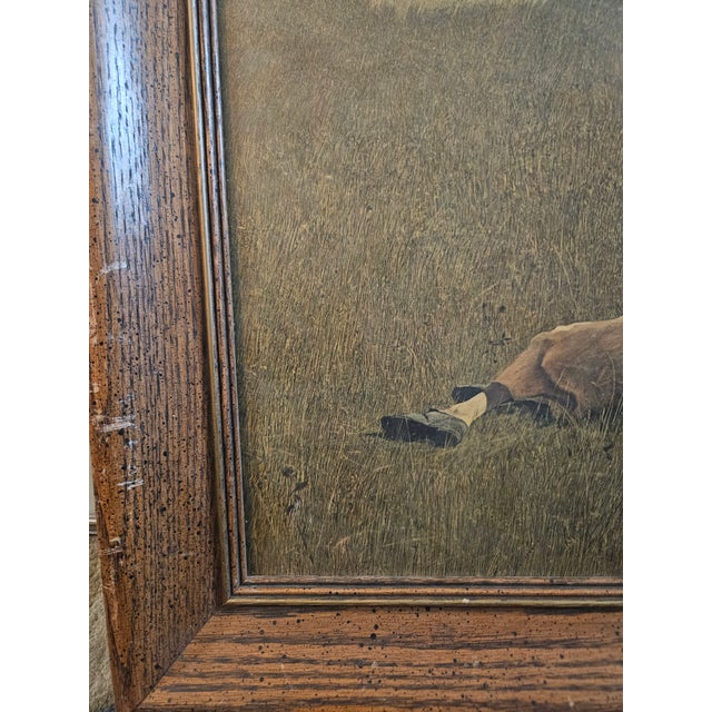 Andrew Wyeth Vintage Framed Reproduction of Andrew Wyeth Gravure Print Christina's World & Weather Side For Sale - Image 4 of 5