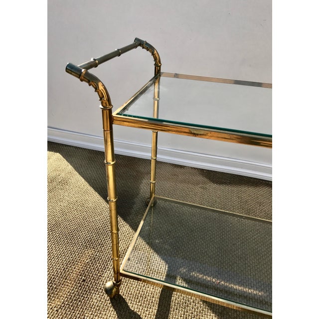Faux Bamboo Brass Bar Cart Chairish