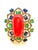Bochic “Orient” Vintage Orange Opal, Emerald, Kyanite & Diamond Ring Set In 18K For Sale - Image 4 of 7