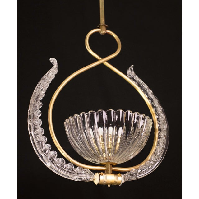 Transparent 1940s Art Decò Barovier and Toso Chandelier, 1940s For Sale - Image 8 of 13