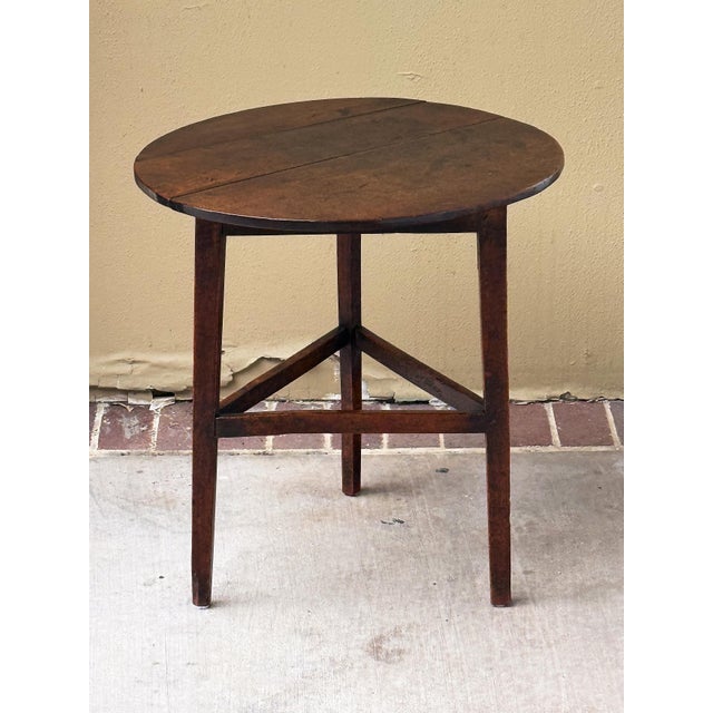 English Round Cricket Table of Patinated Oak From the Georgian Era For Sale In Austin - Image 6 of 9