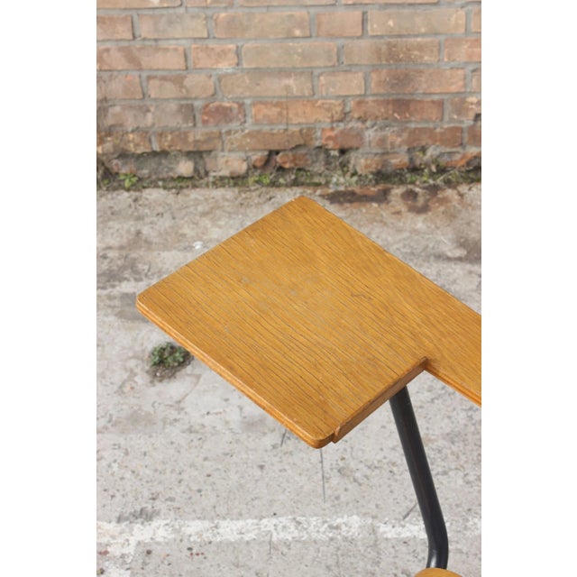 Steel & Wood Student Desk Chair by Jacques Hitier, France, 1950s For Sale - Image 12 of 13