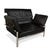 Black Leather Two-Seater Armchair Black Sofas with Manual Function from Jori, Set of 2 For Sale - Image 9 of 18
