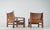 French Armchairs in Olive Wood and Saddle Leather, 1970s, Set of 2 For Sale - Image 11 of 16