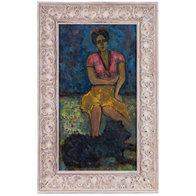 1960s Sirio Pellegrini, Young Girl, Oil Painting, 1960s For Sale - Image 5 of 5