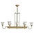 Italian Murano Fluted Glass + Brass 8-Arm Chandelier, 1940s For Sale