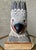 1990s Circa 1991 Stylistic Hand Carved Wooden "Golden Eagle Head" Bust - Santa Fe, New Mexico For Sale - Image 5 of 18