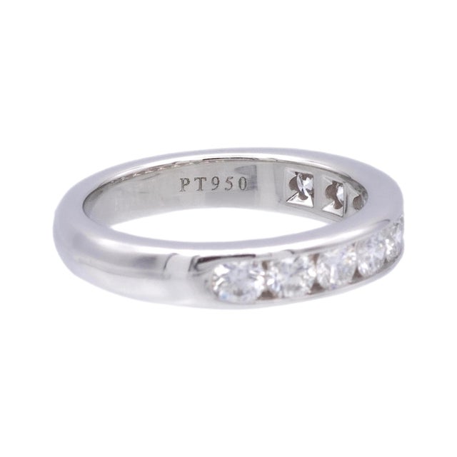 Tiffany & Co. Platinum Channel-Set 9 Stone Round Diamond .81ct Band Ring For Sale In New York - Image 6 of 9