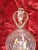 Glass Pitcher Antique Mouth Blown Hand Cut Fleur de Lis Engraved Clear Ca.1860's For Sale - Image 6 of 12