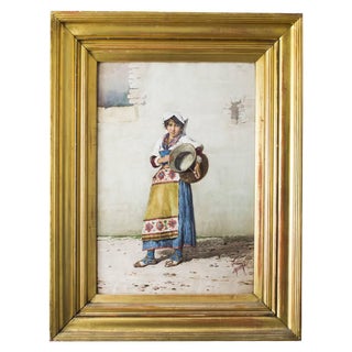 F Indoni, Water Carrier, 19th Century, Watercolour, Framed For Sale