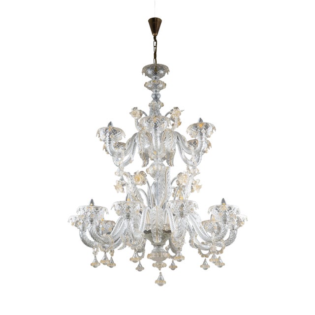 Murano Glass Chandelier from Barovier and Toso, 1980s For Sale
