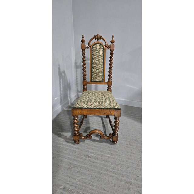 Antique Walnut Hall Chair, 1880 For Sale - Image 3 of 11