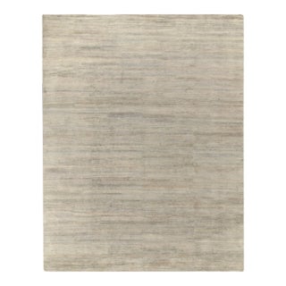 Rug & Kilim’s Contemporary Rug in Solid Silver-Gray With Striae For Sale