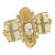 Gianfranco Ferre Jeweled and Champagne Resin Geometric Pin Brooch For Sale