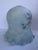 Vintage Frosted Blue Glass Rose Lamp Shade With Ruffled Scalloped Edge For Sale In Orlando - Image 6 of 9