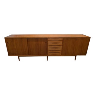 1950’s Arne Vodder for Sibast 98" Teakwood Credenza Model 29a For Sale