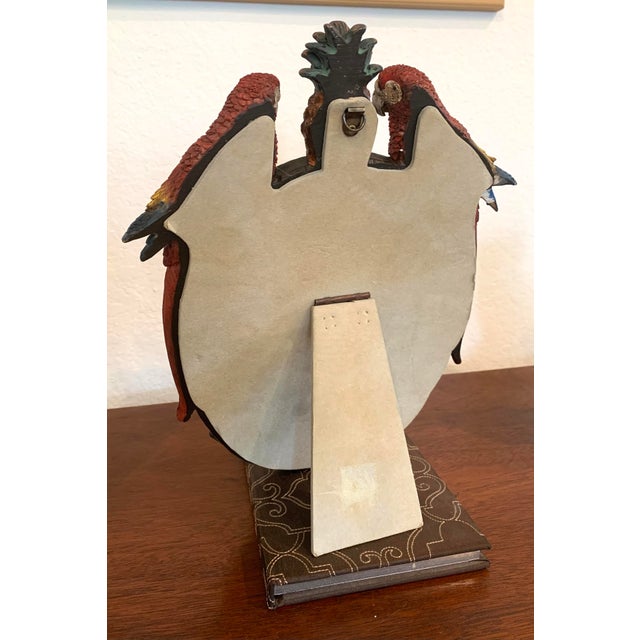 Vintage Parrot Framed Vanity Mirror For Sale - Image 4 of 4