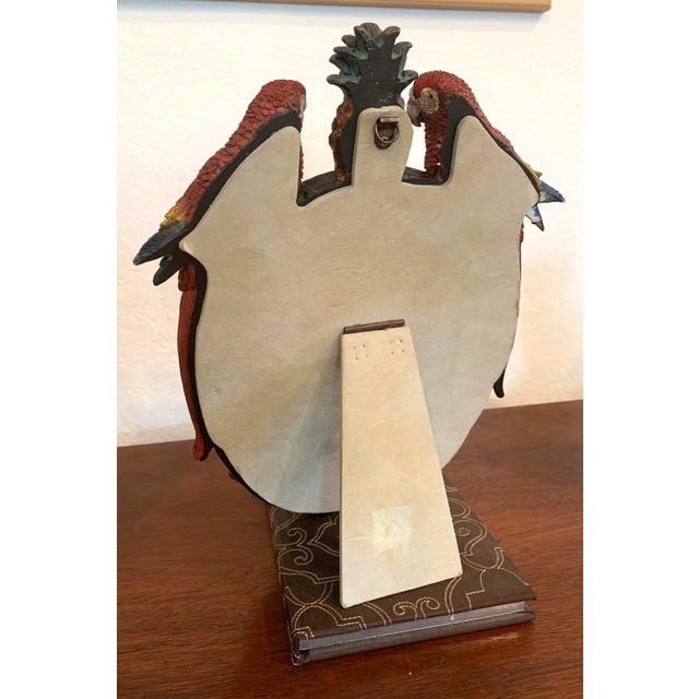 Vintage Parrot Standing Vanity Mirror For Sale - Image 4 of 4