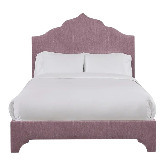 Clementine California King Bedframe, Plum Linen For Sale