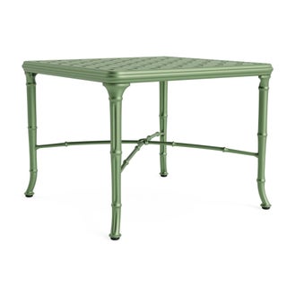 Brown Jordan Calcutta 26" Square Cast Top Corner Table in Bay Leaf For Sale