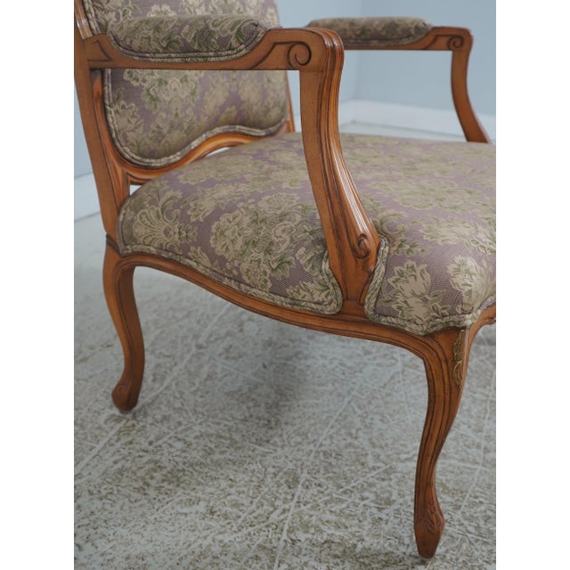 Pair of French Louis XV Style Open Armchairs Fauteuils For Sale - Image 15 of 18