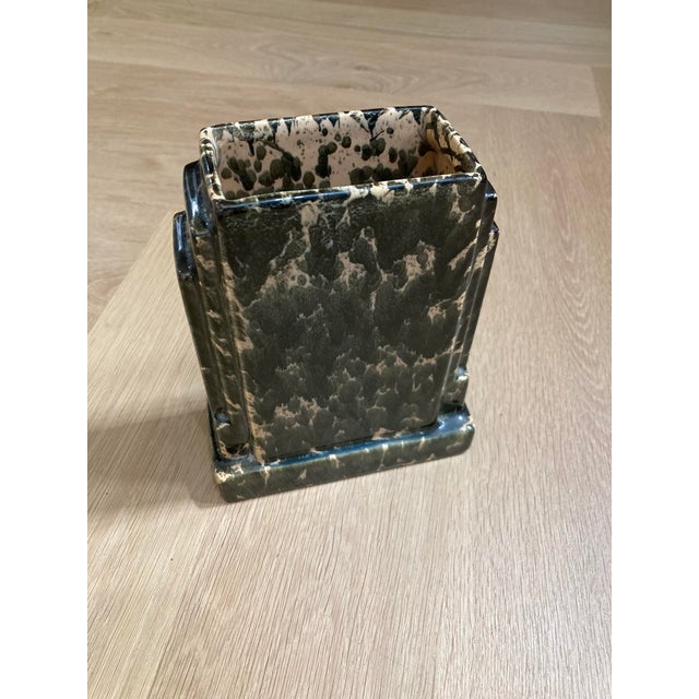 Art Deco Pair of Art Deco Ceramic Vases – Marble Effect Glaze, 1920s–1930s For Sale - Image 3 of 14