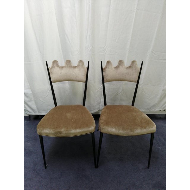 Jonathan Adler Ripple pair of chairs in Como Champagne Velvet upholstery. By Jonathan Adler - Market Samples Currently in...