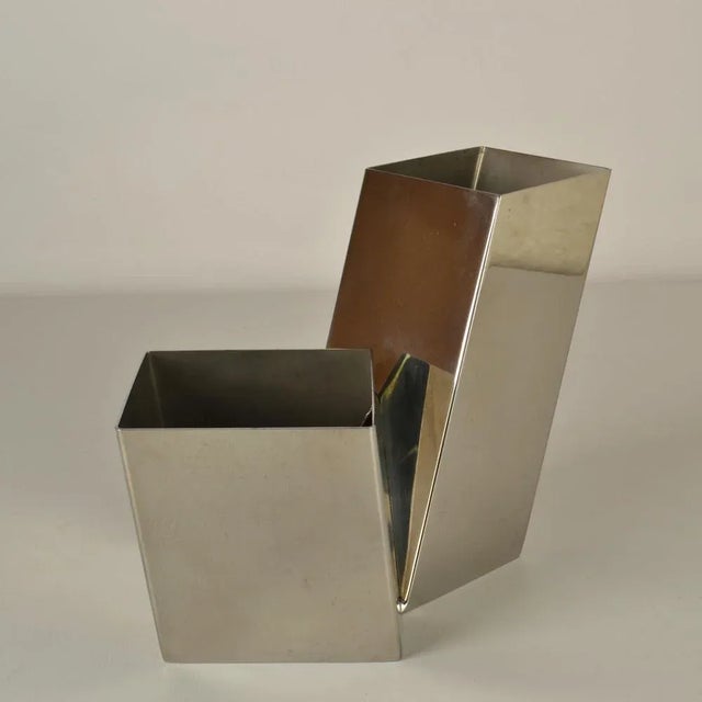 Italian Sculptural Metal Vase, 1960s For Sale - Image 3 of 10