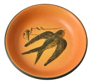 Art Nouveau Danish Plate with Swallow from Ipsen, 1920s