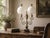 1950s Italian Brass & Wood Double Arm Student Lamp With Milk Glass Shades For Sale - Image 11 of 11
