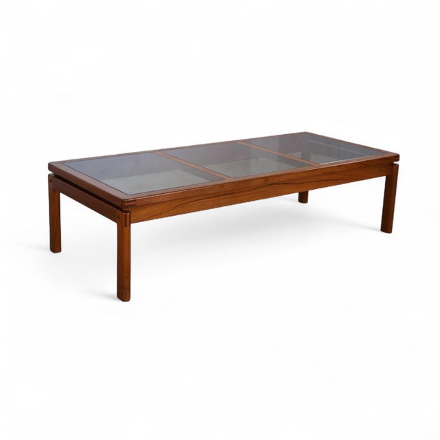 1960s 1960s Attributed to Kristiansen Thomassen Vintage Danish Mid Century Modern Teak and Smoke Glass Coffee Table For Sale - Image 5 of 5
