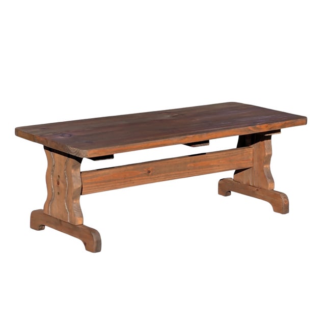 Vintage Farmhouse Trestle Coffee Table For Sale - Image 14 of 17