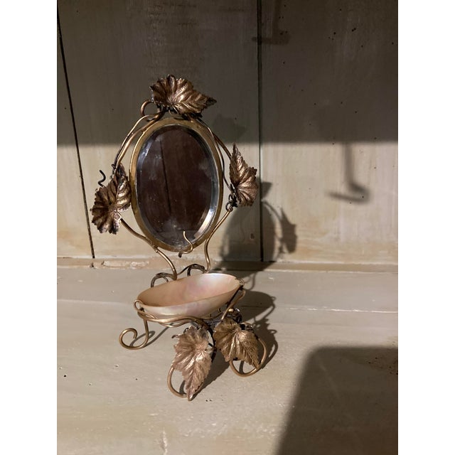 Antique Palais Royal Mother of Pearl & Brass Chair Shaped Pocket Watch Holder For Sale In New York - Image 6 of 9