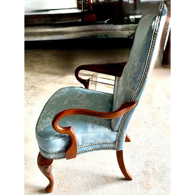 Wood Mid 20th Century Louis XV Style Chinoiserie Accent Chair For Sale - Image 7 of 12