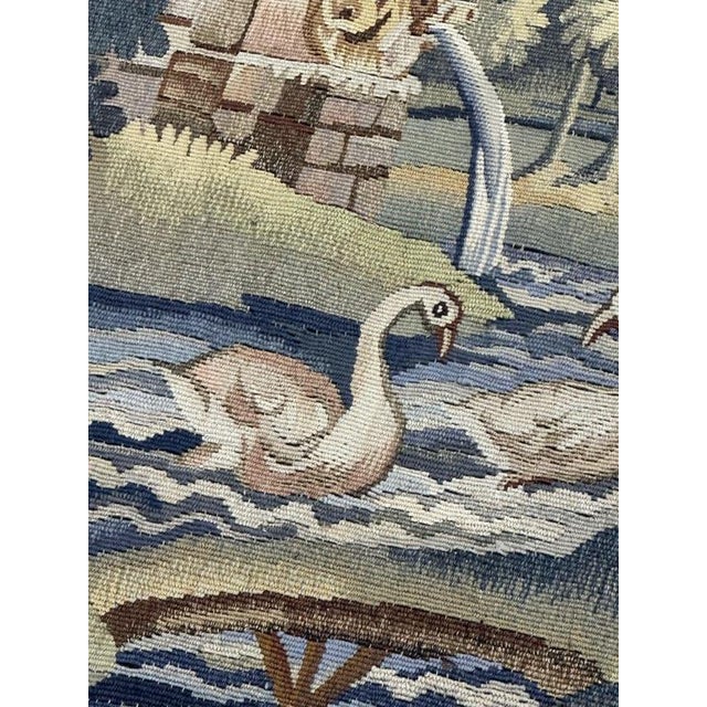 Antique French Aubusson Tapestry, 1940s For Sale - Image 15 of 18