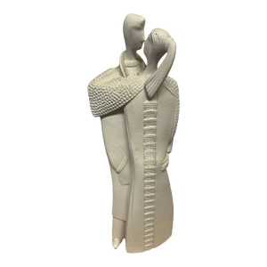 1980s Lineasette Kissing Couple Statue Abstract Sculpture Italy Figure Pottery