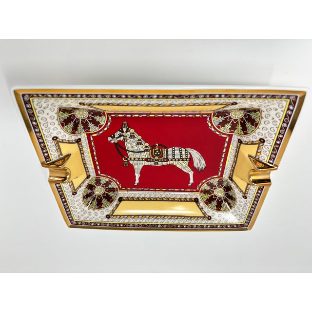 2000 - 2009 Hermès Paris Equestrian Porcelain Ashtray or Vide-Poche Change Tray For Sale - Image 5 of 9